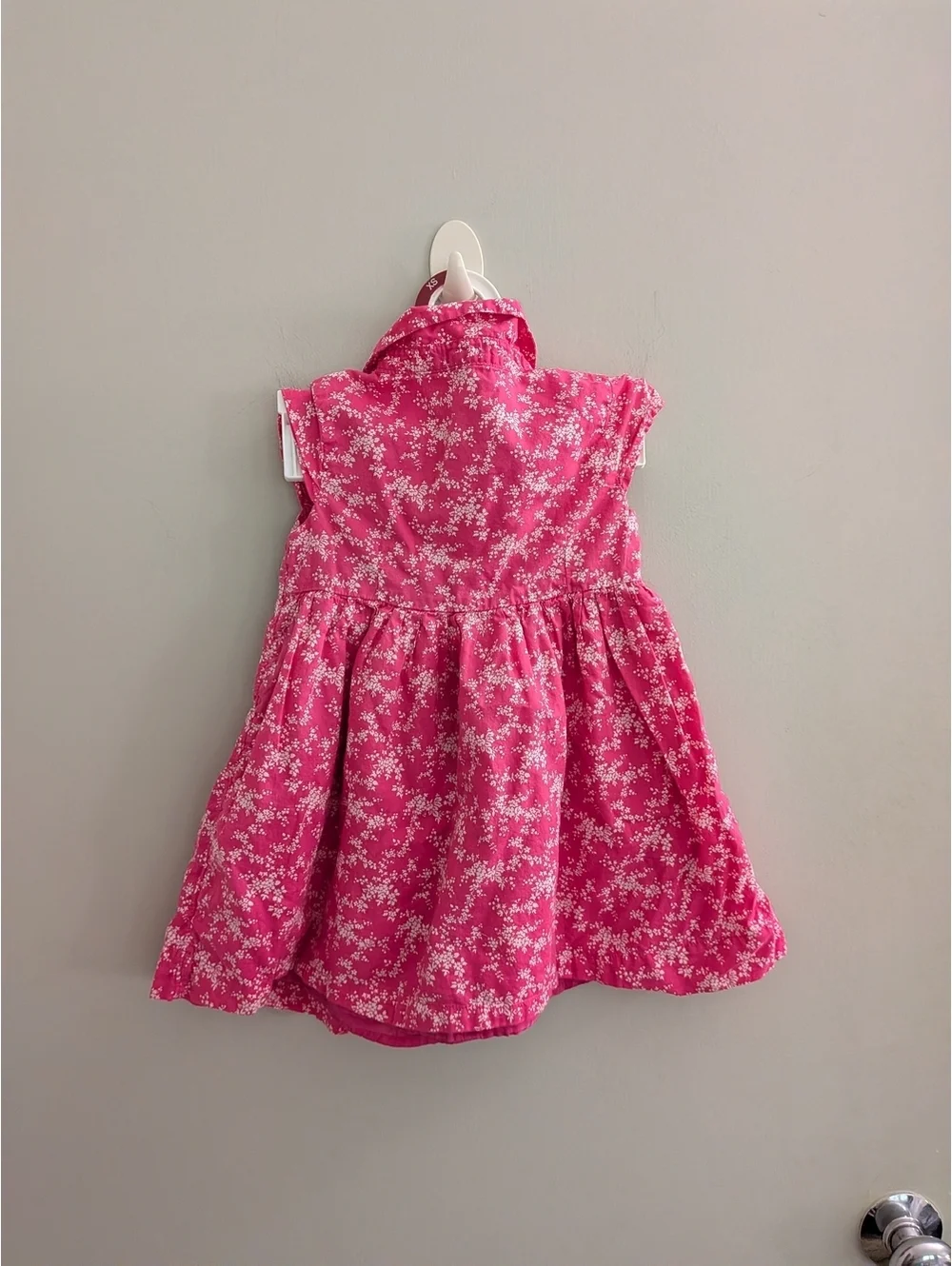Baby Gap Hot Pink Floral Collared Dress Button Down Ditsy Print 2T Summer Toddle